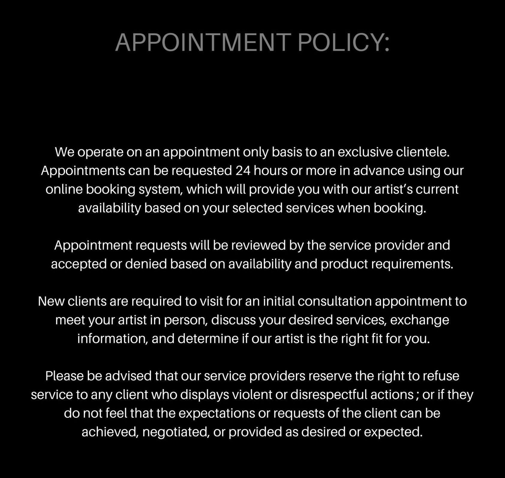 Appointment Policy