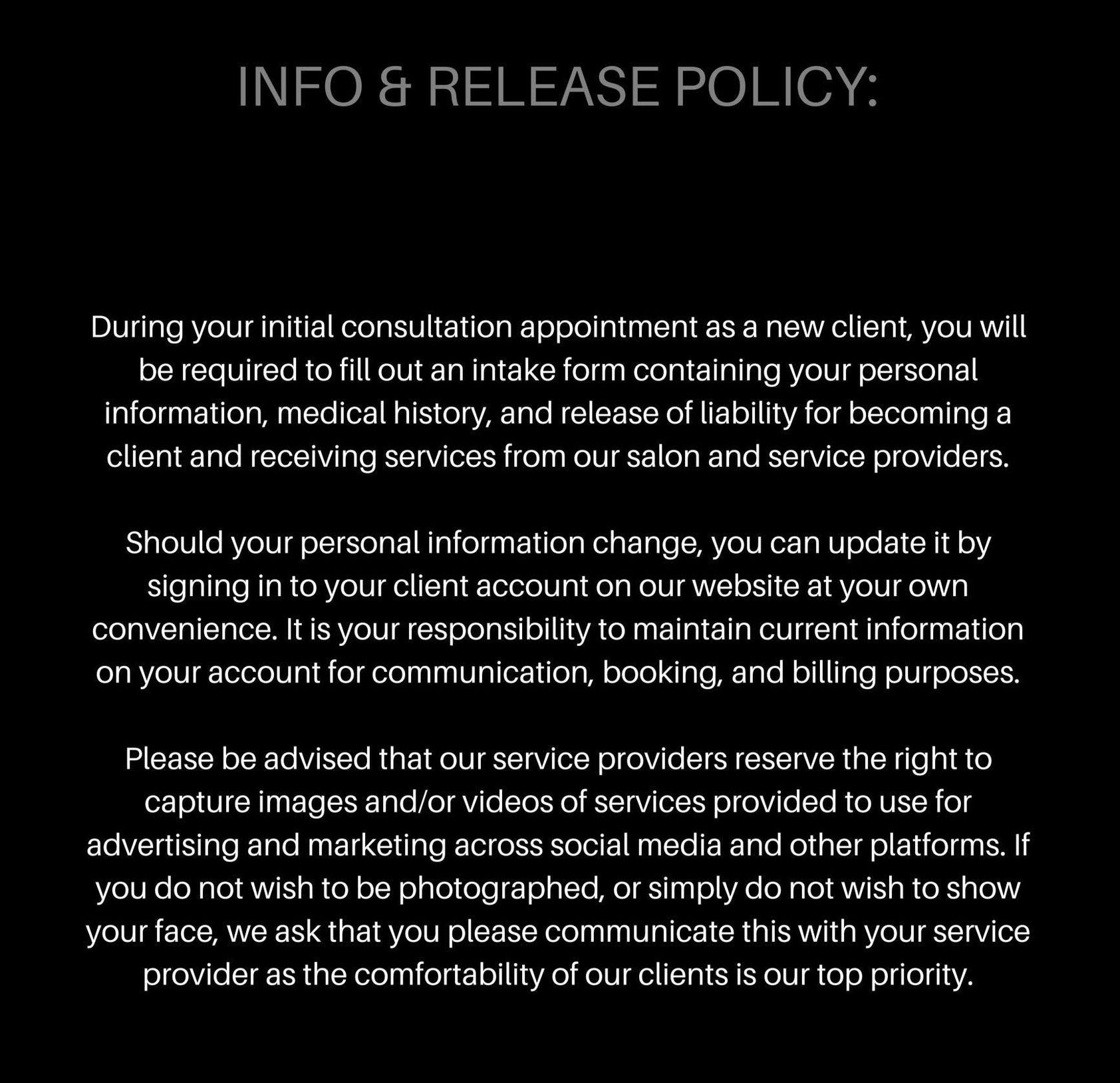 Info & Release Policy