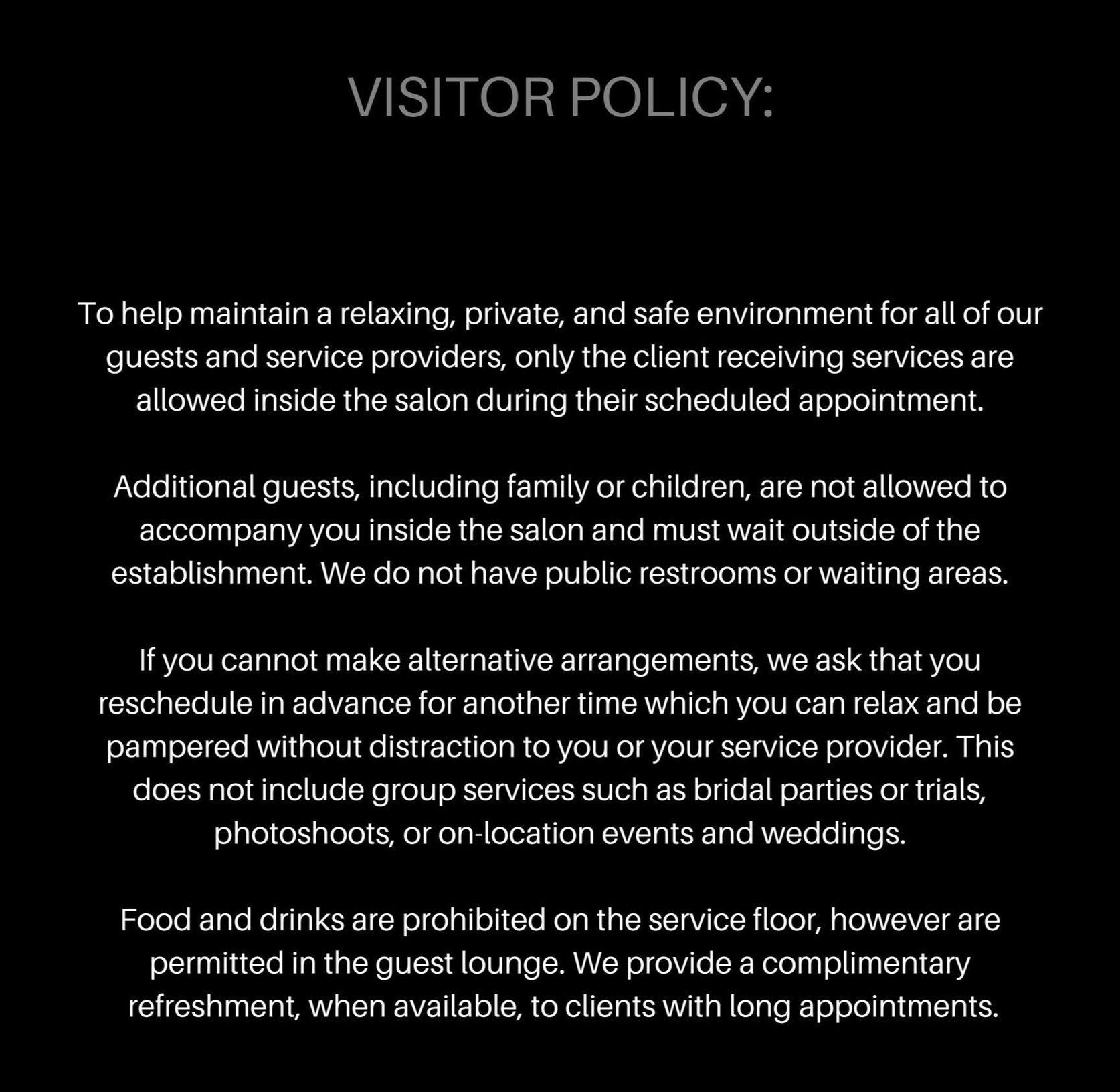 Visitor Policy